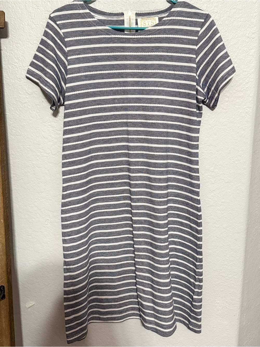 Sail to Sable Navy and White Striped Knit Dress